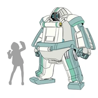 Hasegawa 1/35 Mechatrochunk No.02 "Grayish Mint" + Support Girl Plastic Model Kit