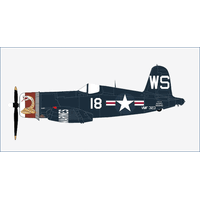 Hobby Master 1/48 F4U-4 Corsair White 18, VMF-323 "Death Rattlers", USS Sicily, June 1951 (with 8 HVAR rockets) Diecast Aircraft