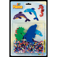 Hama Beads - Large Blister Packs (1100 beads) - 1 Lg Dolphin & 1 Lg Seahorse