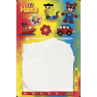 Hama Beads - Pegboard Blister - Large Heart, Square, Hexagon, Circle