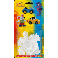 Hama Beads - Pegboard Blister - Small Car, Mouse, SeaHorse