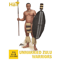 HAT 1/72 Unmarried Zulu Warriors Plastic Model Kit 8316