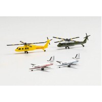 Herpa 1/500 Helicopter and Bizjet set (2+2) Diecast Aircraft