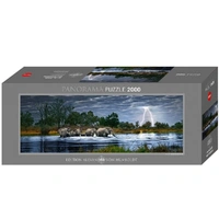 Heye 2000pc Panorama Herd Elephants