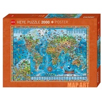 Heye 2000pc Map Art Amazing World Puzzle