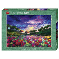 Heye 1000pc Felted Art,Sundown Poppy Jigsaw Puzzle