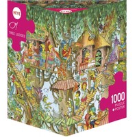 Heye 1000pc Korky Paul Tree Lodges Jigsaw Puzzle