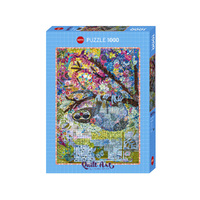 Heye 1000pc Laura Heine Quilt Art Sewn Sloth Jigsaw Puzzle