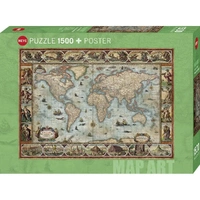 Heye 1500pc Zigic; Map Art, Willem Blaeu World  Jigsaw Puzzle