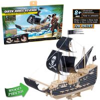 Heebie Jeebies Queen Annes Revenge Pirate Ship Wooden Kit