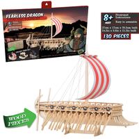 Fearless Dragon Viking Ship Wooden Building Kit