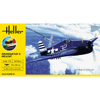 Heller 1/72 STARTER KIT Grumman F6F-5 Hellcat Plastic Model Kit