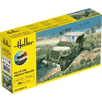 Heller 1/72 STARTER KIT US 1/4 Ton Truck & Trailer Plastic Model Kit