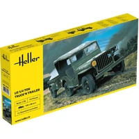 Heller 1/35 US 1/4 Ton Willys Truck & Trailer  Plastic Model Kit