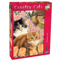 Holdson 500pc Country Cats Springtime Pals Jigsaw Puzzle