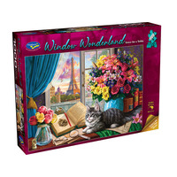 Holdson 1000pc Window Wonderland Tower4 Tabby Jigsaw Puzzle