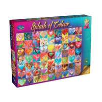 Holdson 1000pc Splash Of Colour Hearts Jigsaw Puzzle