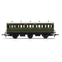 Hornby OO SR, 6 Wheel Coach, 3RD Class, Fitted Lights, 1908 - ERA 3