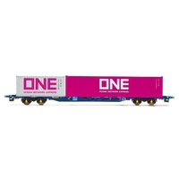 Hornby OO Tiphook, KFA Container wagon, 93367, with 20' and 40' ONE containers - Era 11