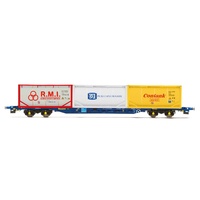 Hornby OO Tiphook, KFA Container wagon, 93437, with 3 x 20' tanktainers; Contank/RMI/Tate & Lyle - Era 11