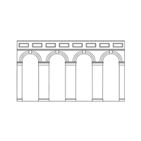 Hornby OO High Level Arched Retaining Walls x 2 (Red Brick)