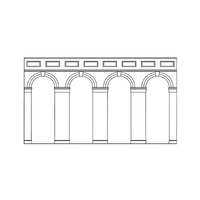 Hornby OO High Level Arched Retaining Walls x 2 (Red Brick)
