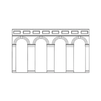Hornby OO High Level Arched Retaining Walls x 2 (Engineers Blue Brick)