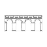 Hornby OO Mid Level Arched Retaining Walls x2 (Red Brick)