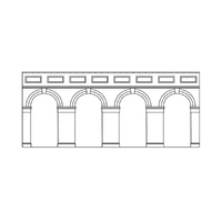 Hornby OO Mid Level Arched Retaining Walls x2 (Red Brick)