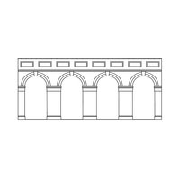 Hornby OO Mid Level Arched Retaining Walls x2 (Engineers Blue Brick)