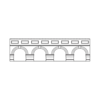 Hornby OO Low Level Arched Retaining Walls x2 (Red Brick)