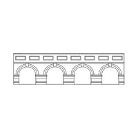 Hornby OO Low Level Arched Retaining Walls x2 (Red Brick)