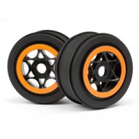 HPI AH-64 Wheel Black/Orange (42x83mm/2pcs) Tyres & Rims HPI-107855