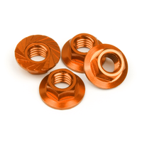HPI Serrated Flange Nut M4 Orange 4pcs HPI-87267