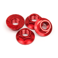HPI Serrated Flange Nut M4 Red 4pcs HPI-87269