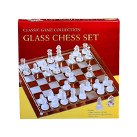 Chess Set, Glass 14in  