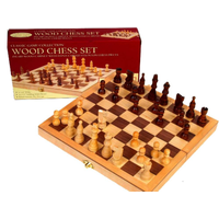Wooden Chess Set Inlaid 10.5in