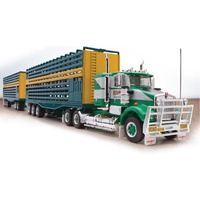Highway Replicas 1/64 Livestock Road Train Prime Mover w/ Dolly and Livestock Trailer x2 Diecast Truck 12011