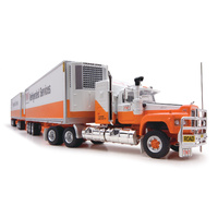 Highway Replicas 1/64 Freight Road Train – TNT Refrigerated Services – Prime Mover, Dolly and 2 x Freight Trailers Diecast