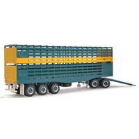 Highway Replicas 1/64 Livestock Road Train Dolly and Livestock Trailer Diecast Trailer 12989