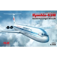 ICM 1/144 Ilyushin-62M, Soviet Passenger Aircraft Plastic Model Kit 14405