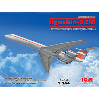 ICM 1/144 Ilyushin Il-62M German Air Force Passenger Aircraft Plastic Model Kit 14406