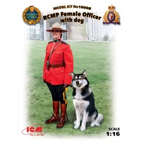 ICM 1/16 RCMP Female Officer with dog Plastic Model Kit 16008