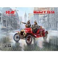 ICM 1/24 Model T 1914 Fire Truck with Crew Plastic Model Kit 24017