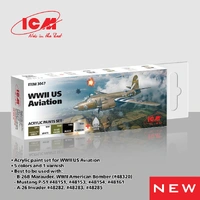 ICM Acrylic Paint Set: WWII US Aviation - 6 Colours