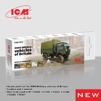 ICM Acrylic Paint Set: WWII Military vehicles of Britain - 6 Colours