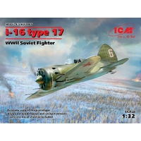 ICM 1/32 I-16 type 17 WWII Soviet Fighter Plastic Model Kit