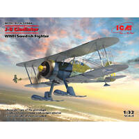 ICM 1/32 J-8 Gladiator WWII Swedish Fighter Plastic Model Kit 32044