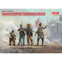 ICM 1/35 American Civil War Confederate Infantry Plastic Model Kit 35021