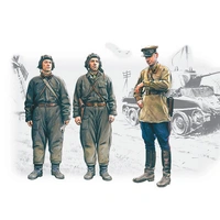 ICM 1/35 Soviet Tank Crew (1939-1942) (3 Figures - 1 officer 2 tankmen) Plastic Model Kit